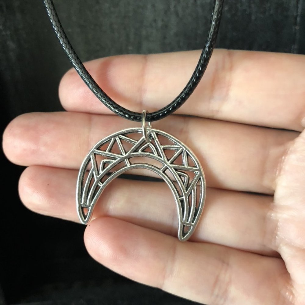 Tribal Crescent Moon Necklace
